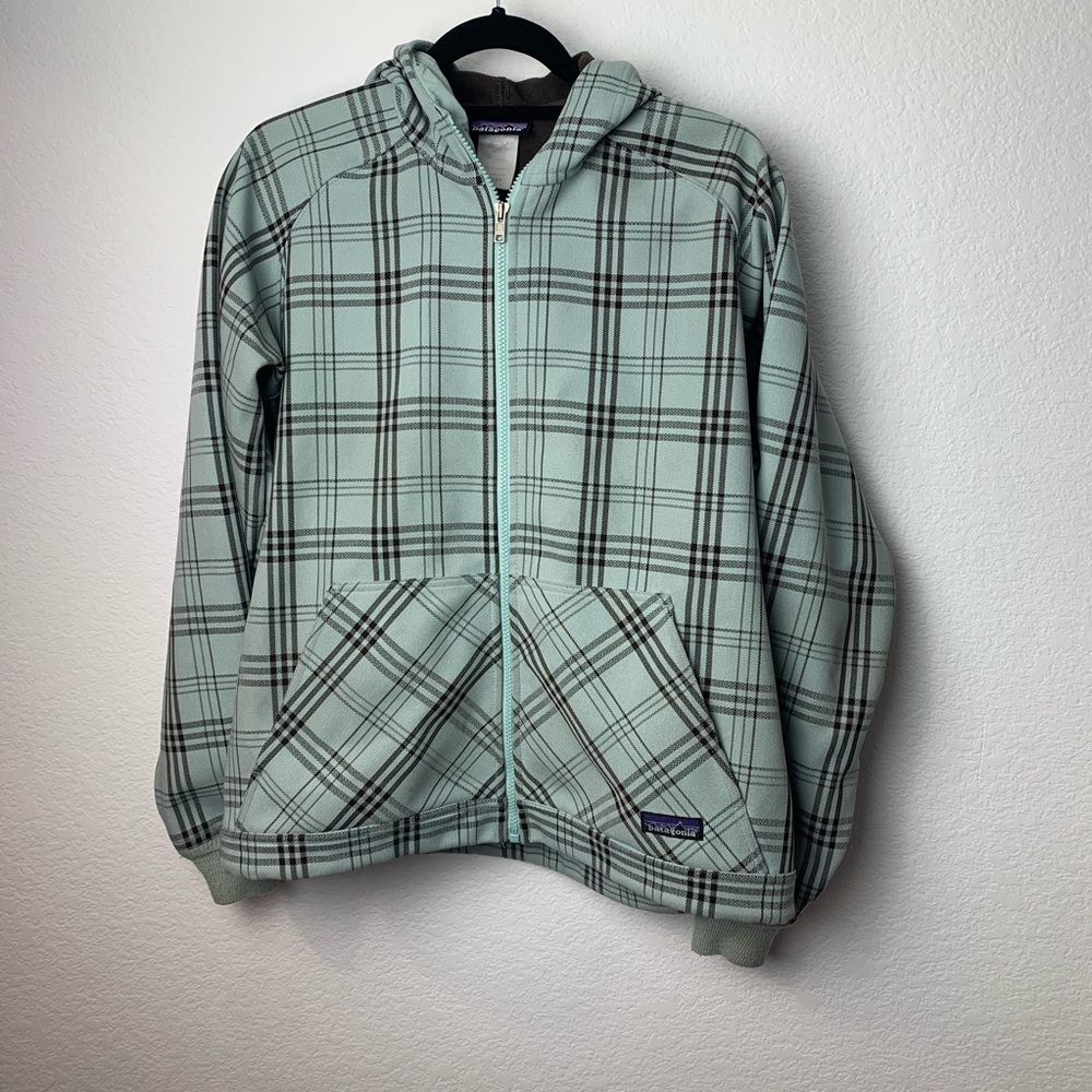 Patagonia jacket L green brown zip up
